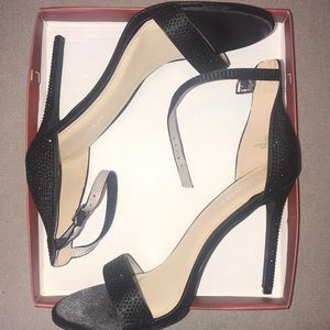 Black Rhinestone Strappy Heel
